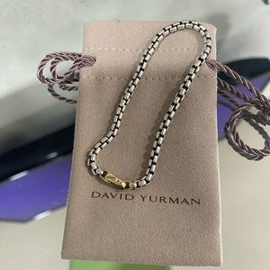 David Yurman Box Chain Bracelet in Sterling Silver with 14K Yellow Gold .
